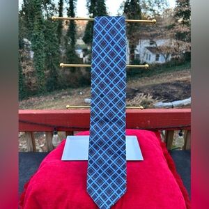 Blue and Black Geometric Tie